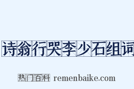 诗翁行哭李少石组词是什么意思的图片